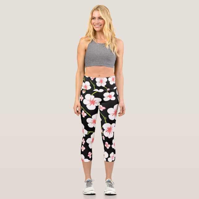 Trainieren Sie farbenfrohe Bläseryoga Capri Leggings (Vorderseite)