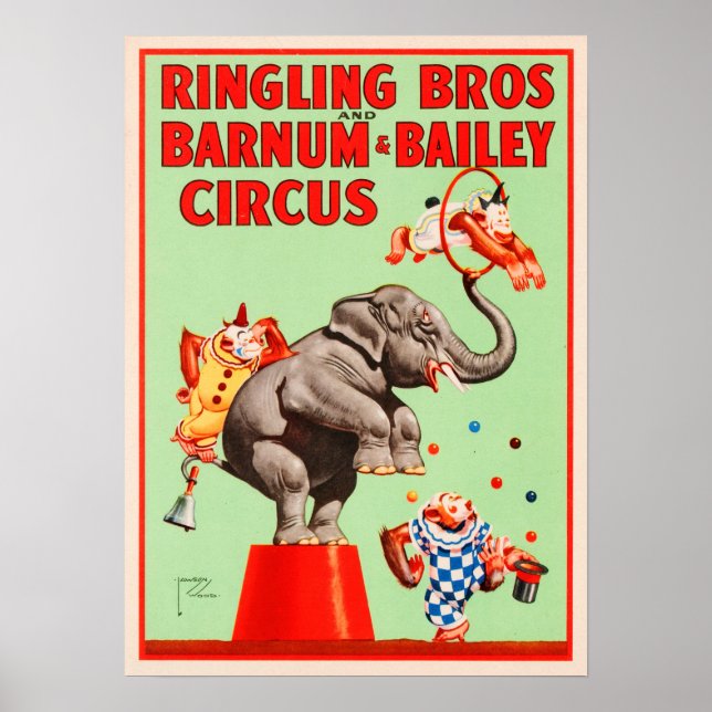 TRAINIERTE TIERE Ringling Bros Barnum Bailey Circu Poster (Vorne)