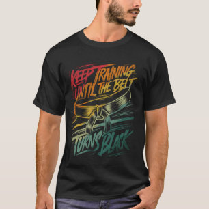 Training behalten, bis der Gürtel die schwarze Jud T-Shirt