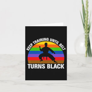 Training bis zum Belt Turns Black Karate Taekwondo Karte