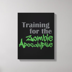 Training für das Funny Workout der Zombie-Apokalyp Leinwanddruck