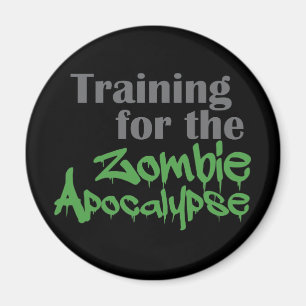 Training für das Funny Workout der Zombie-Apokalyp Magnet
