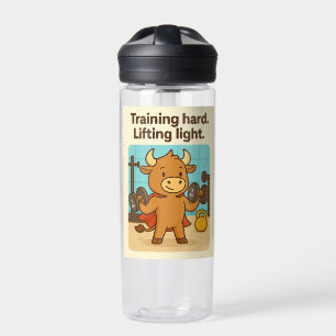 Training Hard. Licht heben. - Bullios Mighty Si Trinkflasche