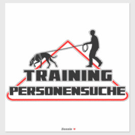 Training Personensuche Aufkleber mit Jagdhund 
