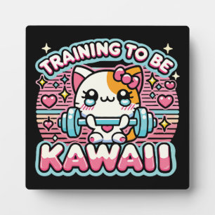 Training zu sein Kawaii - Niedliche Anime Gym Cat Fotoplatte