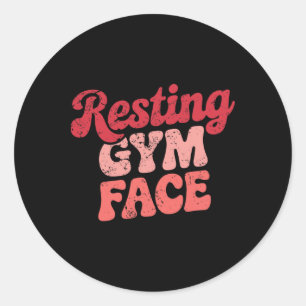 Trainingskraft-Ruheling-Gym-Gesicht Gewitterungsmo Runder Aufkleber