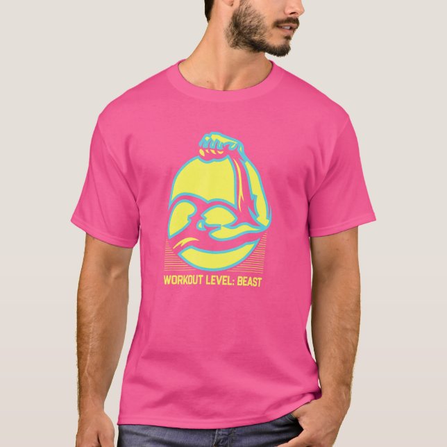 Trainingslevel Beast Gym Spaß Übung Fitness T-Shirt (Vorderseite)