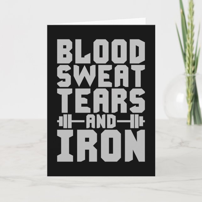 Trainingsmotivation - Blut, Schweiß, Tränen und Ei Karte (Vorderseite)