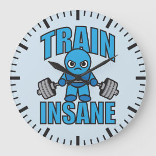 TRAINSANE Kawaii Weightlifter Deadlift Workout Große Wanduhr