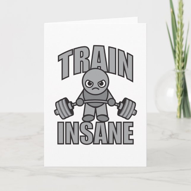 TRAINSANE - Workout Cartoon Anime Motivierend Karte (Vorderseite)