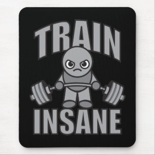 TRAINSANE - Workout Cartoon Anime Motivierend Mousepad
