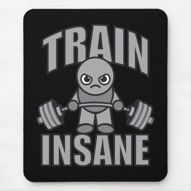 TRAINSANE - Workout Cartoon Anime Motivierend Mousepad (Vorne)