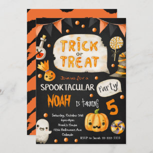 Traite ou traitement noir Halloween Invitation d'a