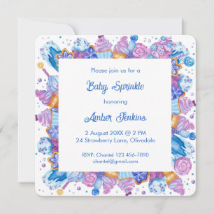 Traitements congelés Blue Baby Sprinkle Invitation