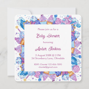 Traitements congelés Pink Baby Sprinkle Invitation