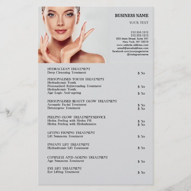 TRAITEMENTS VISAGE Beauté Salon prospectus (Devant)