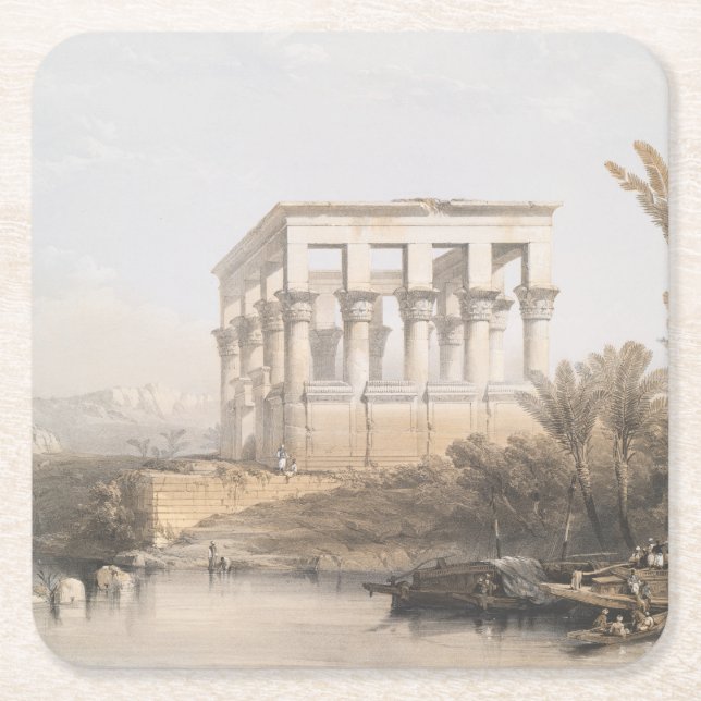 Trajans Kiosk, hypaethral Tempel in Philae Egypt Rechteckiger Pappuntersetzer (Vorderseite)