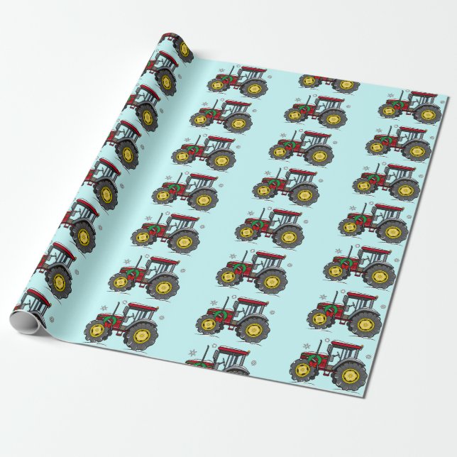 Traktor am Holidays Wrapping Paper Geschenkpapier (Ungerollt)