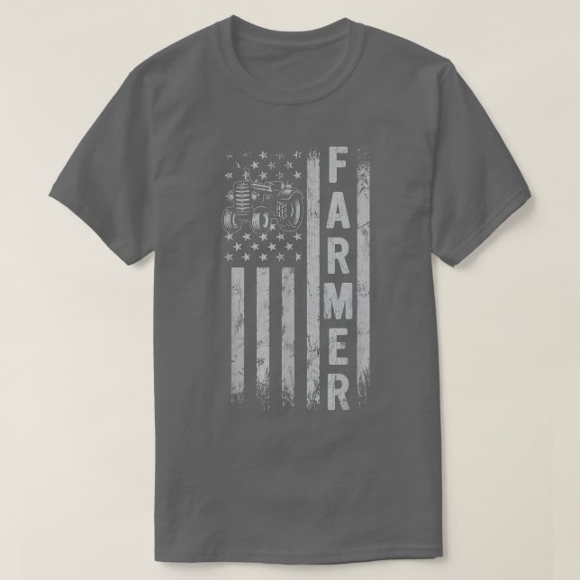 Traktor American Flag Graphic Patriotic Bauer Far T-Shirt (Design vorne)