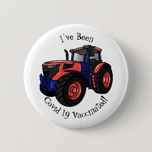Traktor Cartoon-Illustration Button