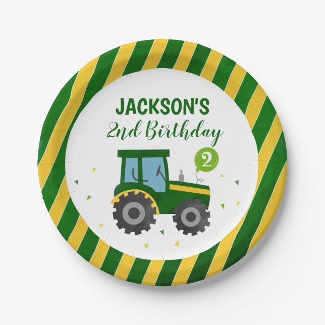 Traktor Farm Barnyard Geburtstagspartei Teller (Vorderseite)