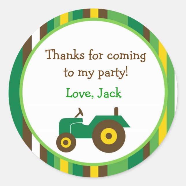 Traktor Farm Round Gevor Stickers Umschlag Aufkleb (Vorderseite)