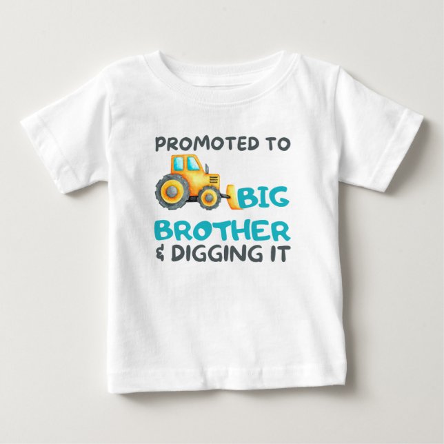 Traktor für große Brüder und Graben Baby T-shirt (Vorderseite)
