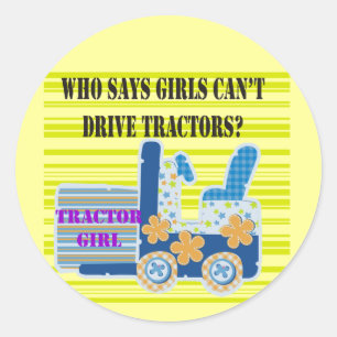 Traktor Girl Tshirts und Geschenke Runder Aufkleber