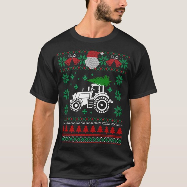 Traktor-hässliche Weihnachtsstrickjacke T-Shirt (Vorderseite)
