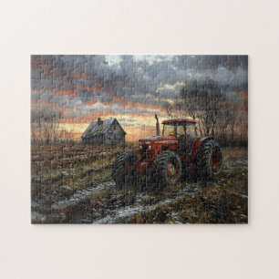 Traktor in einem landwirtschaftlichen Feld rustika