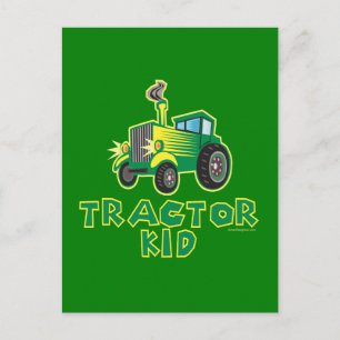 Traktor Kid, grün Postkarte