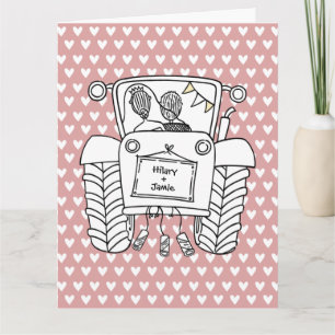 Traktor Land Bauernhof Rustikale Hochzeitskarte Karte