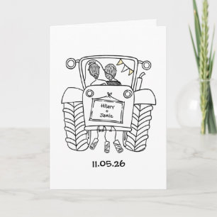 Traktor-Land-Hochzeitskarte Karte