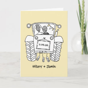 Traktor-Land-Hochzeitskarte Karte