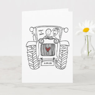 Traktor Land Hochzeitskarte Karte