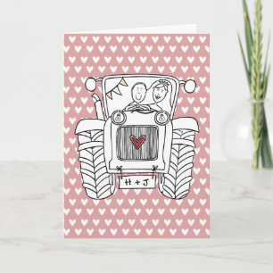 Traktor-Land-Hochzeitskarte Karte