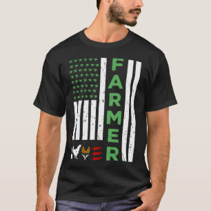 Traktor Landwirt Amerikanische Flagge Landwirtscha T-Shirt