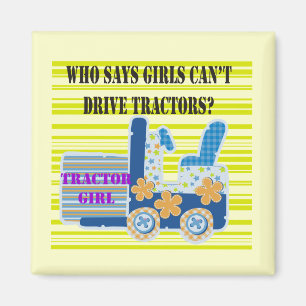 Traktor-Mädchen-T-Shirts und Geschenke Magnet