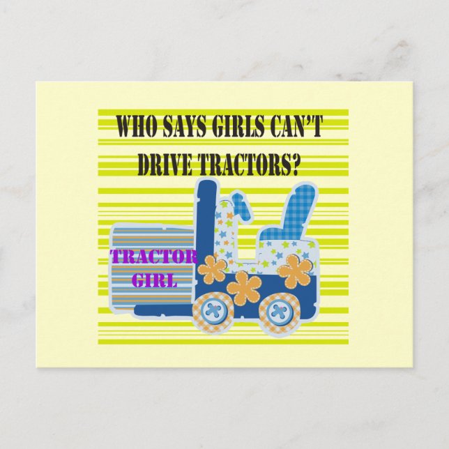 Traktor-Mädchen-T-Shirts und Geschenke Postkarte (Vorderseite)