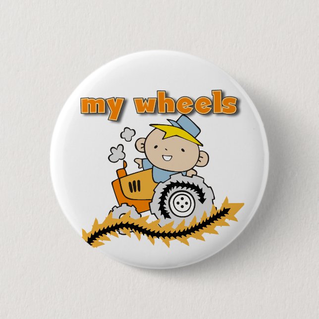 Traktor meine Rad-T-Shirts und Geschenke Button (Vorderseite)