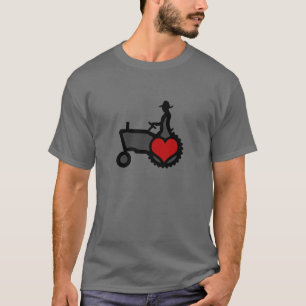 Traktor mit Herz-Liebe Land T-Shirt