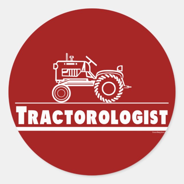Traktor Ologist RED Runder Aufkleber (Vorderseite)