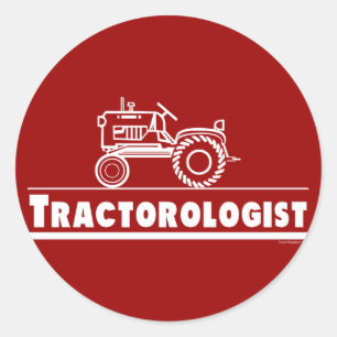 Traktor Ologist RED Runder Aufkleber