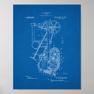 Traktor Patent - Blueprint Poster