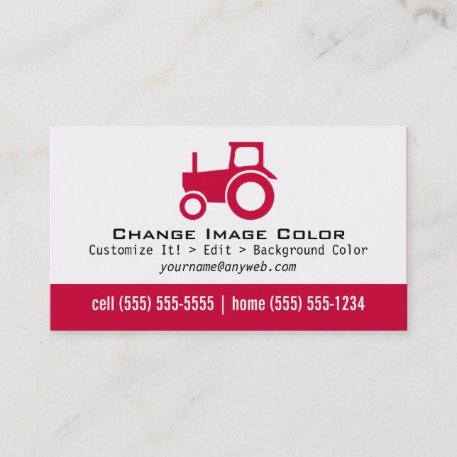 Traktor - persönliche Visitenkarte (Vorderseite)