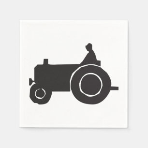Traktor Silhouette Papier Napkins Serviette