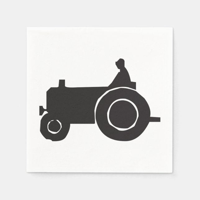 Traktor Silhouette Papier Napkins Serviette (Vorderseite)