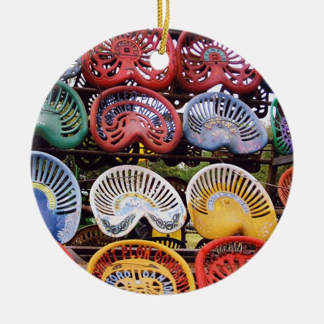 Traktor-Sitze an der Traktor-Show Keramikornament (Vorne)