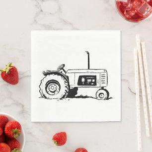 Traktor Skizze Serviette