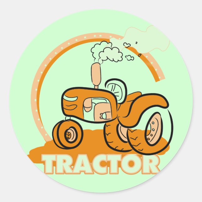 Traktor-Traktortrampen und -Geschenke Runder Aufkleber (Vorderseite)